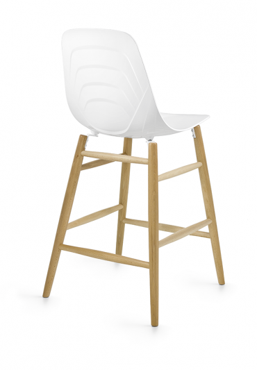 chaise-de-bar-pieds-bois-coque-polypropylene-blanche
